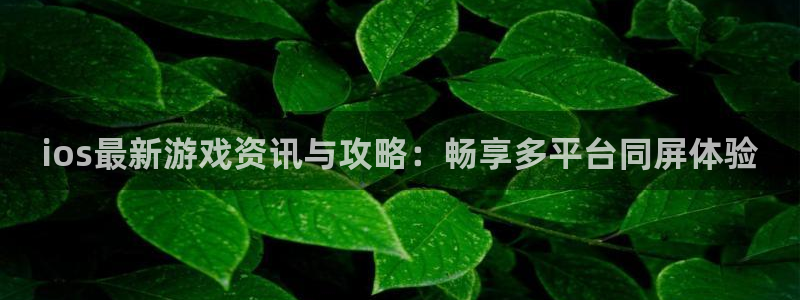 奇亿娱乐注册平台：ios最新游戏资讯与攻略：畅享多平台同屏体